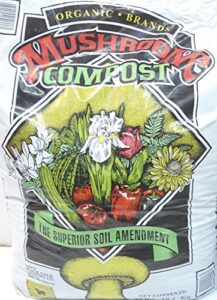 black kow organic brands mushroom growing mix compost plant fertilizer soil supplements for vegetables, flower garden, shrub, and trees, 40 pounds
