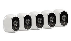arlo - wireless home security camera system with motion detection | night vision, indoor/outdoor, hd video, wall mount | cloud storage included | 5 camera kit (vms3530)