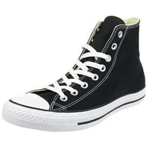 converse chuck taylor all star classic high top sneakers (us men 3 / us women 5, black/white)