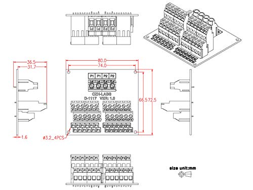 Electronics-Salon Panel Mount 12 Position Power Distribution Module Board.