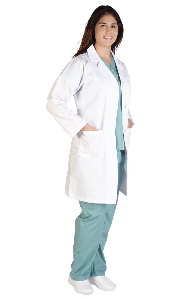 M&M SCRUBS Womens lab Coat - Lab Coat S White