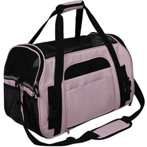 EliteField Soft Sided Pet Carrier (3 Year Warranty, Airline Approved), Multiple Sizes and Colors Available (Large: 19" L x 10" W x 13" H, Pink)