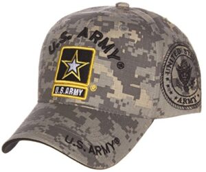us army official license structured front side back and visor embroidered hat cap