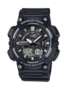 casio men's aeq110w-1av analog and digital quartz black watch
