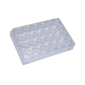 grow cells with olympus 24-well tissue culture tc treated plates, sterile, individually wrapped, flat bottom wells, 100 treated cell culture plates/unit