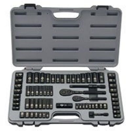 New Stanley 92-824 69 Piece Black Chrome Deluxe Socket Tool Set Kit With Case