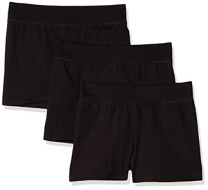 hanes little girls' jersey short (pack of 3), ebony, medium
