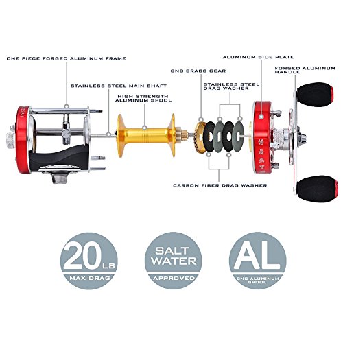 KastKing Rover Round Baitcasting Reel, Right Handed Fishing Reel,Rover60