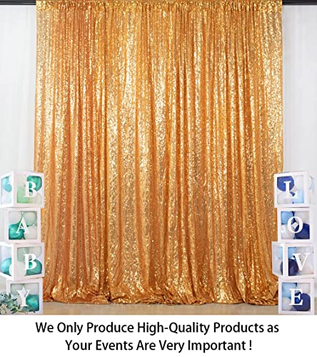 Gold Shimmer Sequin Fabric Photography Backdrop (20FTX10FT)