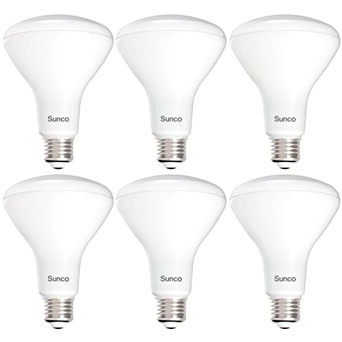 Sunco 6 Pack BR30 Light Bulb LED Indoor Flood Lights, 5000K Daylight White, 850 LM, E26 Base, 25,000 Lifetime Hours, Interior Dimmable Recessed Can, Energy Star, 11W Equivalent 65W