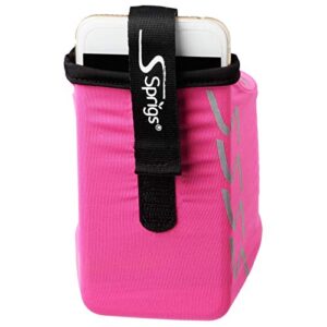 sprigs armband for iphone 11/x/xr/8/7 plus, galaxy s10/s9, google pixel 4. lightweight & comfortable running armband, stretches to fit all phones with case - hot pink, small