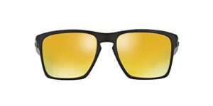 oakley men's oo9341 sliver xl rectangular sunglasses, matte black/24k iridium, 57 mm