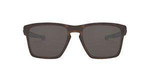 oakley men's oo9341 sliver xl rectangular sunglasses, matte brown tortoise/warm grey, 57 mm
