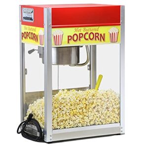 paragon - manufactured fun rent-a-pop popcorn machine, 8 oz, red (1108150)