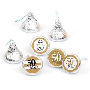 big dot of happiness we still do - 50th wedding anniversary - party round candy sticker favors - labels fit chocolate candy (1 sheet of 108)