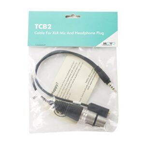Movo TCB2 XLR Microphone to TRRS Smartphone Adapter with Headphone Jack - Compatible with iPhone and Android - XLR Female to 3.5mm Male Y Splitter Mic and Audio Adapter, Must-Have Cable for Recording