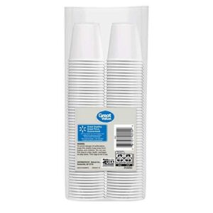 Bath Great Value 3 Oz White Plastic Cups, 100 Ct