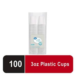 Bath Great Value 3 Oz White Plastic Cups, 100 Ct