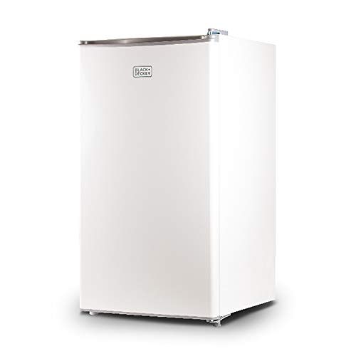 BLACK+DECKER BCRK32W Compact Refrigerator Energy Star Single Door Mini Fridge with Freezer, 3.2 Cubic Ft., White