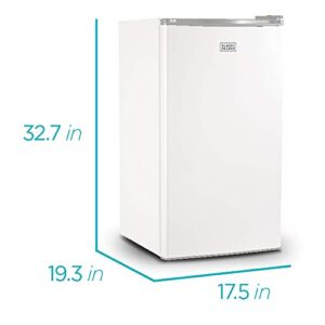 BLACK+DECKER BCRK32W Compact Refrigerator Energy Star Single Door Mini Fridge with Freezer, 3.2 Cubic Ft., White