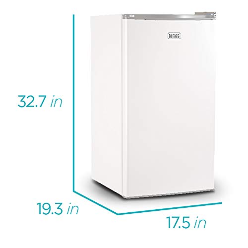 BLACK+DECKER BCRK32W Compact Refrigerator Energy Star Single Door Mini Fridge with Freezer, 3.2 Cubic Ft., White