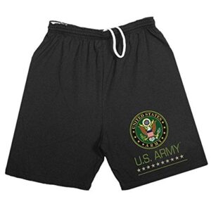fox outdoor products u.s. army logo running shorts, black, large