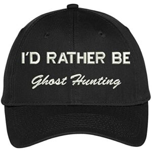 trendy apparel shop i rather be ghost hunting embroidered baseball cap - black