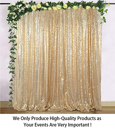 ShiDianYi 8ft X 8ft,Light Gold Sequin Backdrops, Light Gold Sequin Photo Booth Backdrop, Party Backdrops,Wedding Backdrops, Sparkling Photography Prop