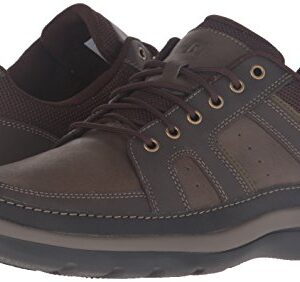 Rockport Men's Get Your Kicks Mudguard Blucher, Dark Brown Leather, 10