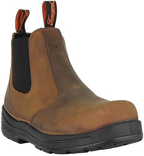 Thorogood Thoro-Flex 6” Slip On Composite Toe Work Boots for Men - Premium Leather with Slip-Resistant Outsole and Scuff-Free Translucent Bottom; EH Rated, Trail Crazyhorse - 13 M US