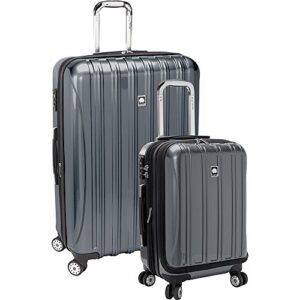 delsey paris helium aero hardside expandable luggage with spinner wheels, titanium, 2-piece set (19/29)