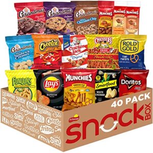 frito lay ultimate snack care package, variety assortment of chips, cookies, crackers & more, 40 count