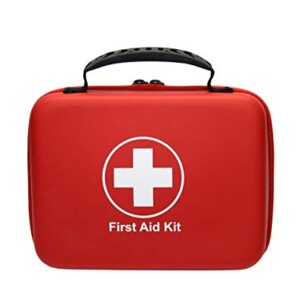 Compact First Aid Kit (228pcs) Designed for Family Emergency Care. Waterproof EVA Case and Bag is Ideal for The Car, Home, Boat, School, Camping, Hiking, Office, Sports. Protect Your Loved Ones. Red