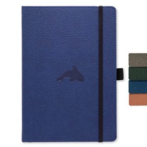 dingbats - wildlife lined extra large notebook, blue whale, a4 - hardcover - cream 100gsm ink-proof paper - includes elastic closure & bookmark