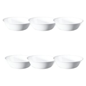 corelle 6 piece winter frost white bowls set (18 oz)