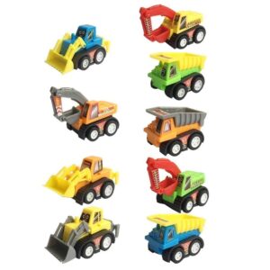 kids construction toy cars for 3 4 5 year old boys toddler mini pull back vehicles excavator truck tractor party supplies favors birthday gift (color random)