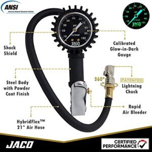 JACO FlowPro Tire Inflator with Pressure Gauge - 100 PSI