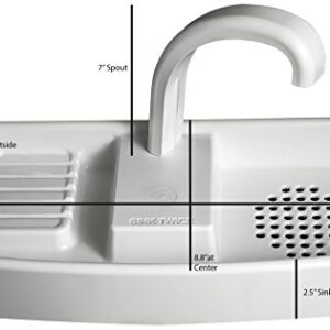 Sink Twice for Toilet Tanks Measuring 15.25" - 16.8" (Measured with lid Off)