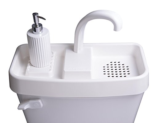 Sink Twice for Toilet Tanks Measuring 15.25" - 16.8" (Measured with lid Off)