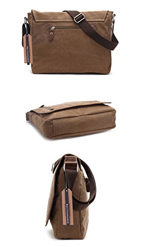 Small Messenger Bag for Men Women Casual Work Bag Canvas Satchel Bag Bookbag for School Traveling Camping