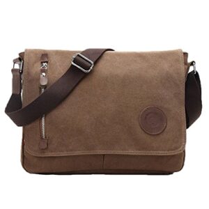 small messenger bag for men women casual work bag canvas satchel bag bookbag for school traveling camping