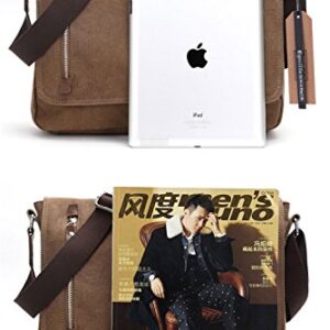 Small Messenger Bag for Men Women Casual Work Bag Canvas Satchel Bag Bookbag for School Traveling Camping