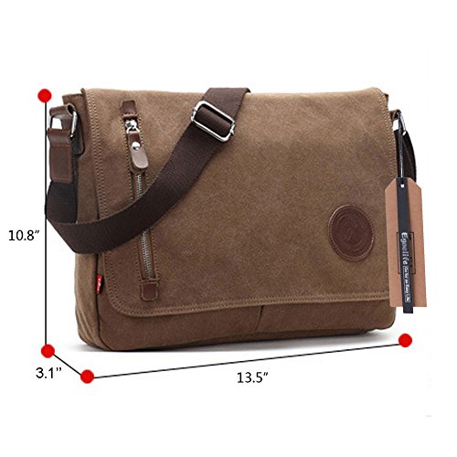 Small Messenger Bag for Men Women Casual Work Bag Canvas Satchel Bag Bookbag for School Traveling Camping