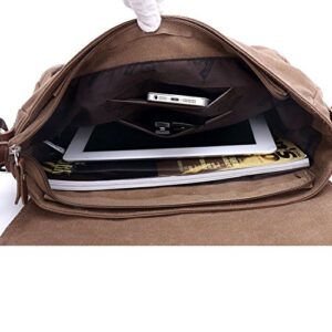 Small Messenger Bag for Men Women Casual Work Bag Canvas Satchel Bag Bookbag for School Traveling Camping