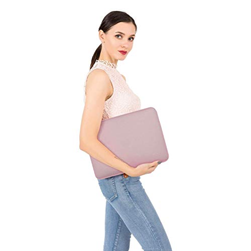 MOSISO Laptop Sleeve Compatible with MacBook Air 15 inch M2 A2941 2023 / Pro 15 A1990 A1707, 15 inch Surface Laptop 5/4/3, Dell XPS 15, HP Stream 14 inch, Neoprene Bag with Small Case, Baby Pink