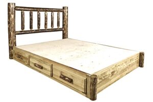 montana woodworks glacier country collection platform bed with storage, california king