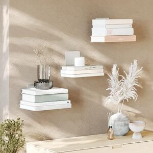 Umbra Conceal Floating Bookshelf, Large, Silver, Set of 3