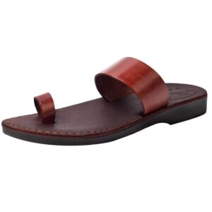 holy land market unisex adults/children genuine leather biblical sandals/flip flops/slides/slippers (jesus) suede iv