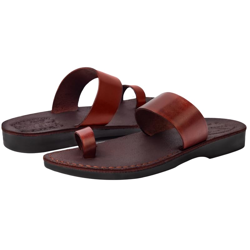 Holy Land Market Unisex Adults/Children Genuine Leather Biblical Sandals/Flip Flops/Slides/Slippers (Jesus) Suede IV