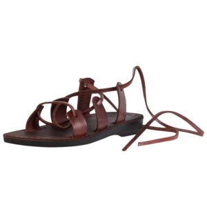 holy land market unisex adults/children genuine leather biblical sandals/flip flops/slides/slippers (jesus) suede v